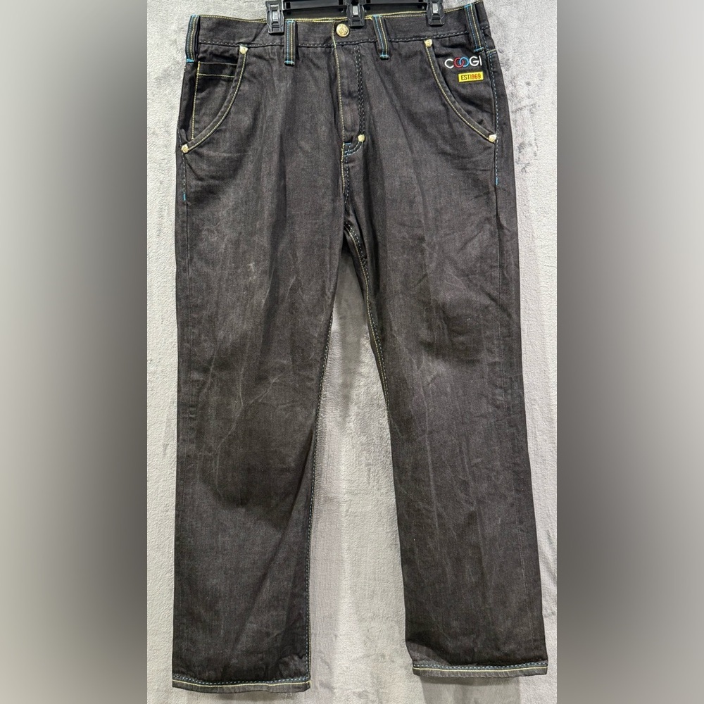 VTG Y2K Coogi Jeans 40x35 Baggy Hip Hop Skater Grunge Wide Leg Sewn Embroidery